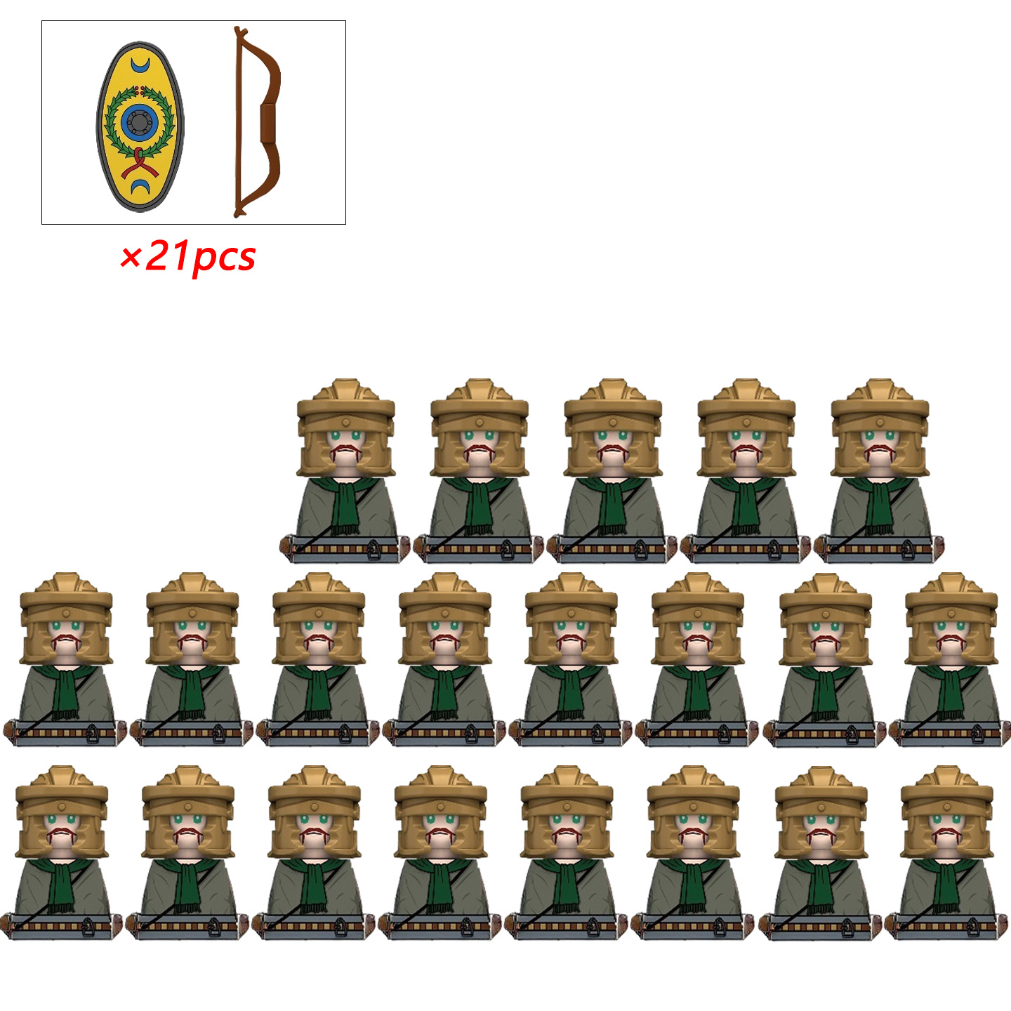 Lego Minifigure Holder - 21pcs MOC Creative Medieval Kinghts Rome