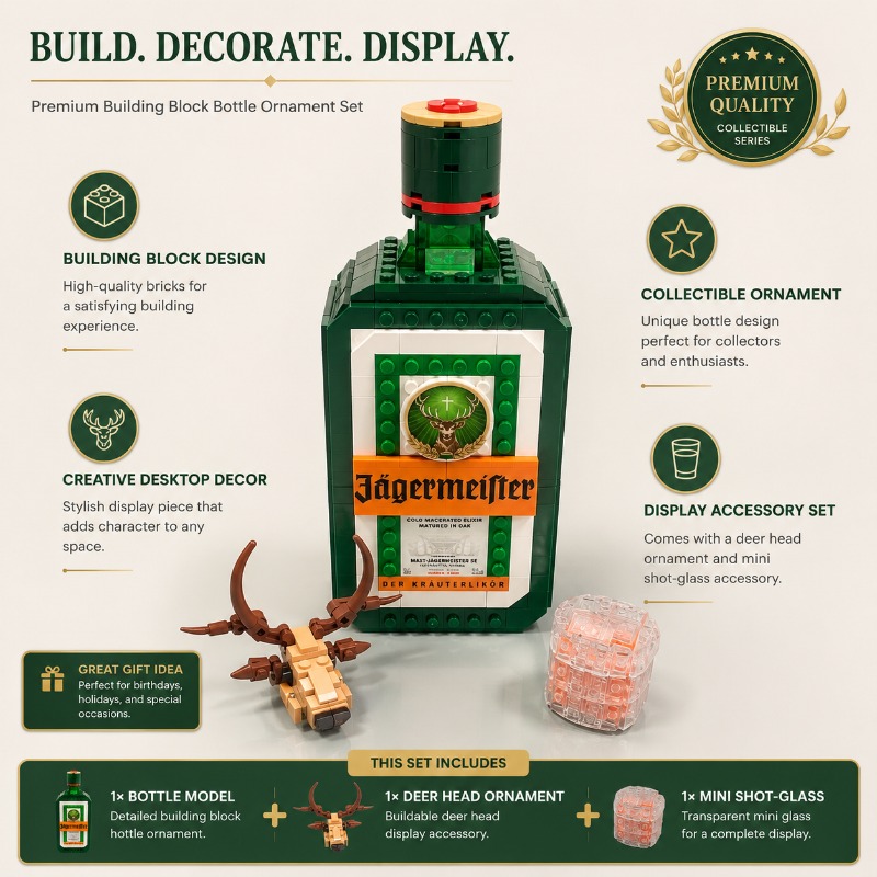 Jagermeister Liquor Bottle Bui - Building Block Mini 评论和价格