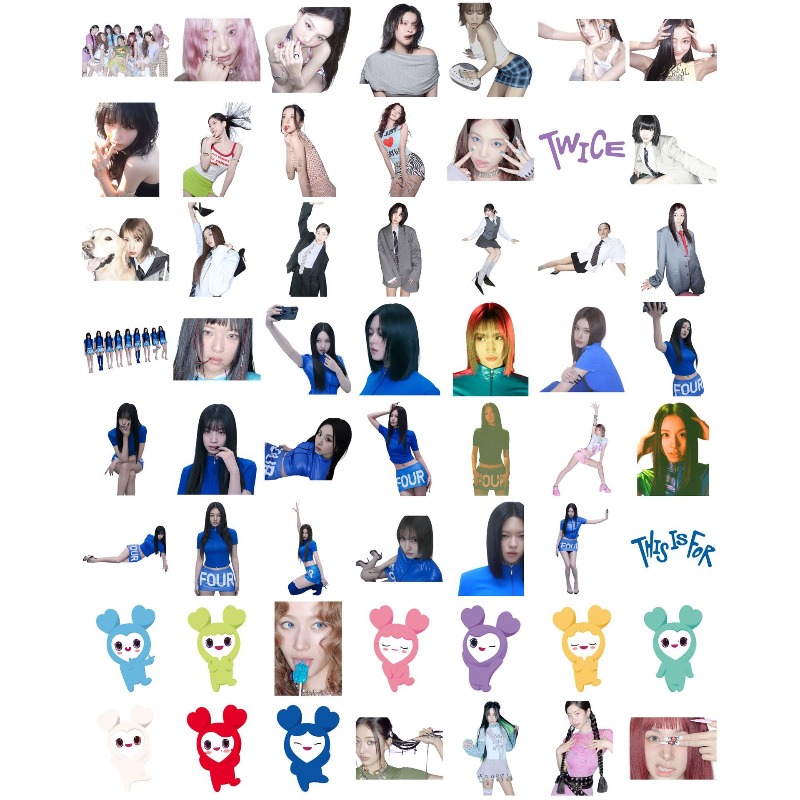 56PCS TWICE Cute  Anime Charac - Vinyl Figure Blank 评论和价格