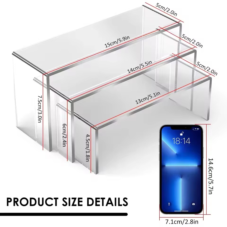 3/6/9/12Pc Clear Acrylic Displ - Display Risers Set 评论和价格