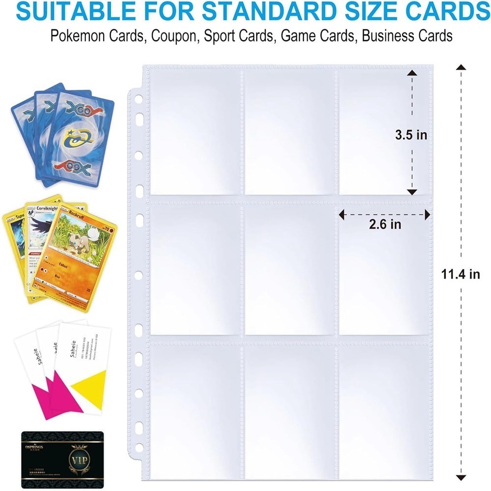 50 Sheets 9 Pocket Single Side - Pokemon Binder Card 评论和价格