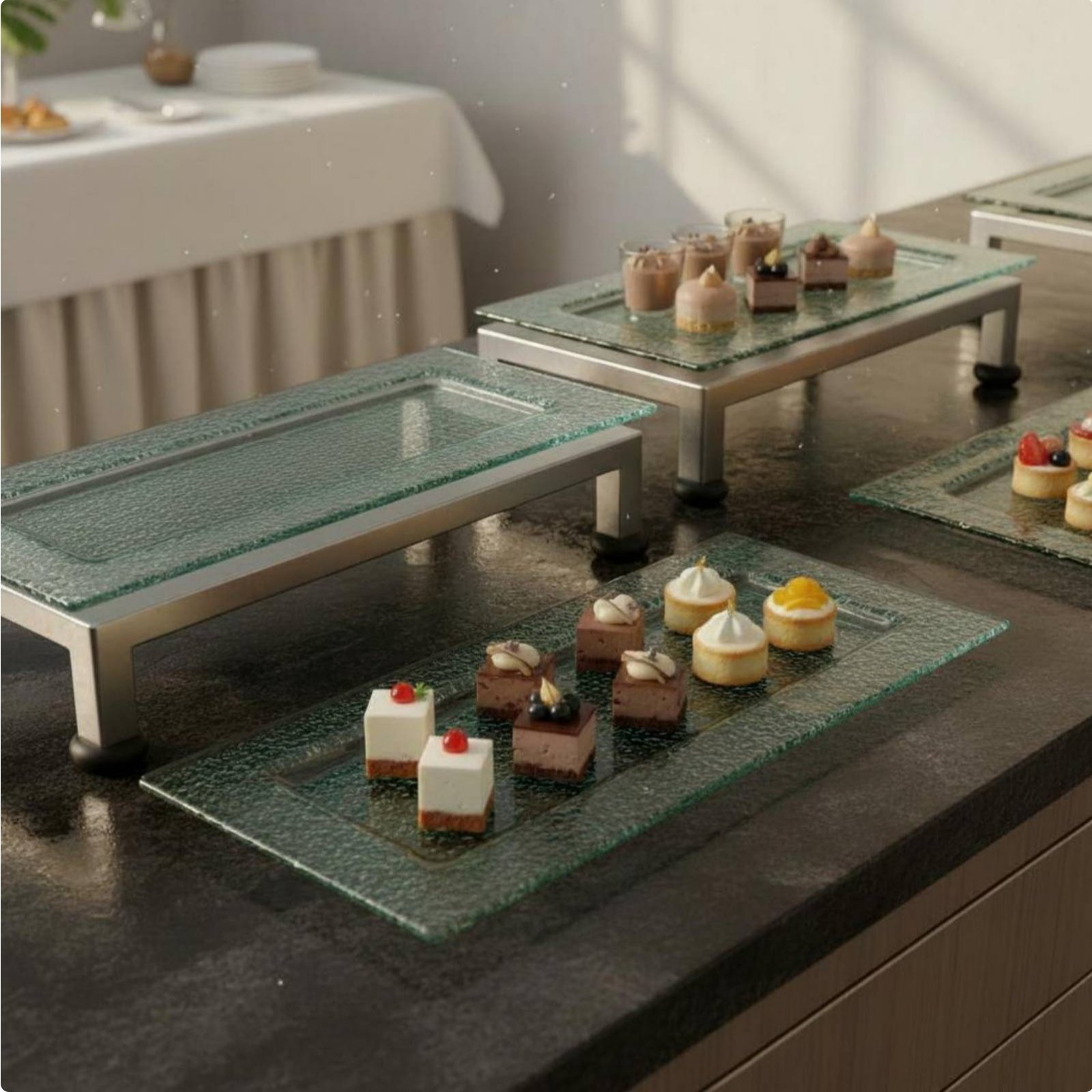 3-Tier Serving Stand Multifunc - Display Risers Set 评论和价格