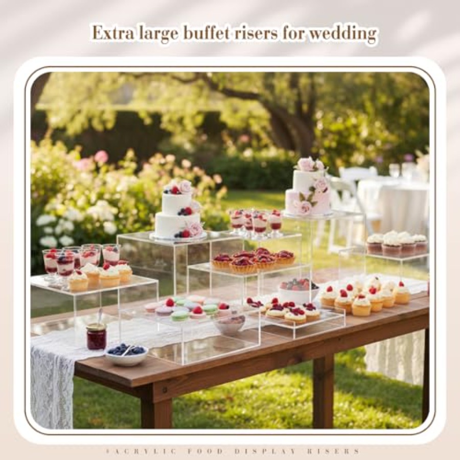 7 Pcs Extra Large Buffet Riser - Display Risers Set 评论和价格