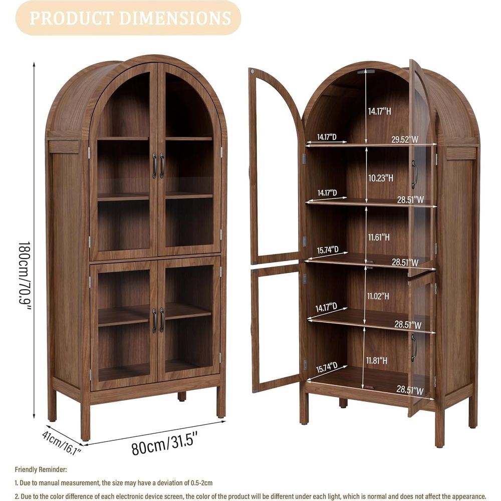 70.9 Tall Walnut Acrylic Glass - Display Case Acrylic 评论和价格