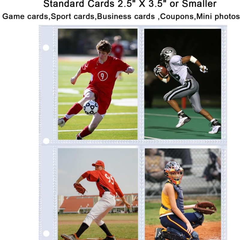 4 Pockets Photo Card Holder Bi - Trading Card Binder 评论和价格